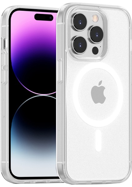 Apple iPhone14 Pro Max Shockproof Case Mat Pc+Tpu Telefon Kapağı Magsafe-Translucent ile Uyumlu (Yurt Dışından)