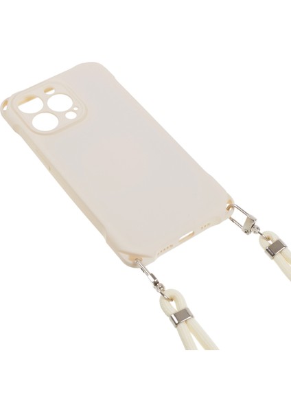 Apple iPhone12 Pro Max Yumuşak Tpu Cep Telefon Kılıfı Için Dört Köşe Şok Geçirmez Cep Telefonu Kapağı Asılı Halat Bej (Yurt Dışından)