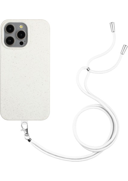 Apple iPhone11 Pro Case Wheat Straw+Tpu Manyetik Telefon Kapağı Ayarlanabilir Kayış-Beyaz (Yurt Dışından)