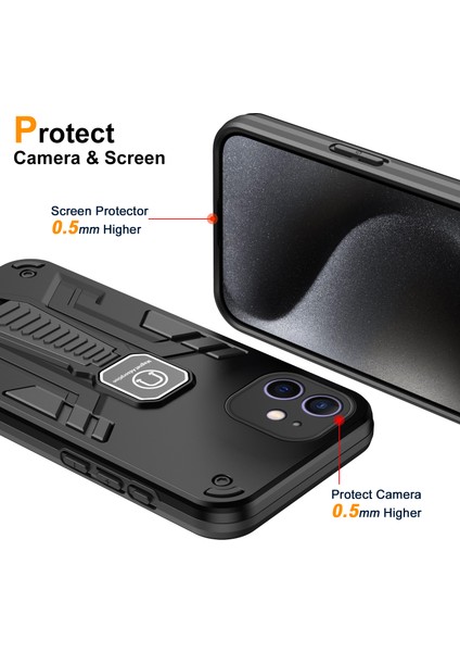 Apple iPhone12 Telefon Vaka Kickstand Kapak Desteği Manyetik Araba Montaj-Black (Yurt Dışından)