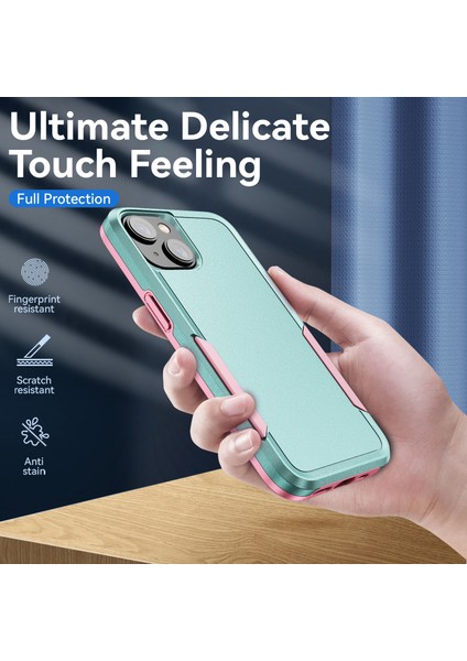 Apple iPhone15 Plus Şok Geçirmez Telefon Kasası Önleme Önleyici Pc+Tpu Arka Kapak Pembe+Yeşil (Yurt Dışından) indirimleri