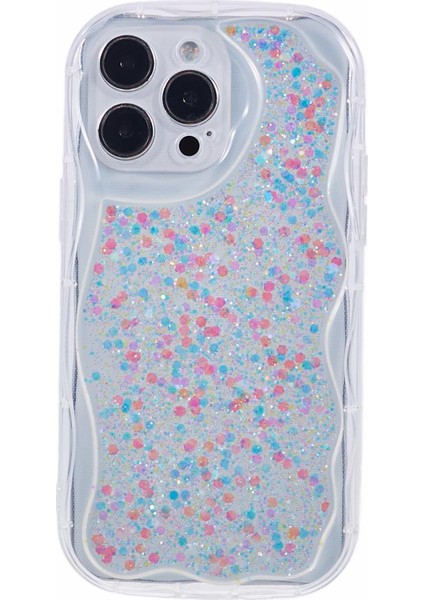 Apple iPhone14 Pro Max Case Epoxy Tpu Kapağı Için Jtw Serisi Parlak Pullu-White-White (Yurt Dışından)