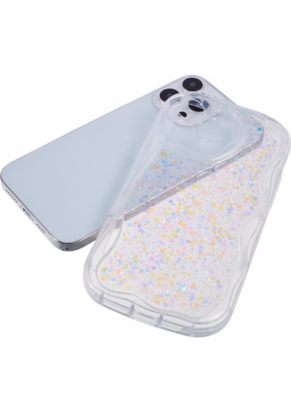Apple iPhone14 Pro Max Case Epoxy Tpu Kapağı Için Jtw Serisi Parlak Pullu-White-White (Yurt Dışından)
