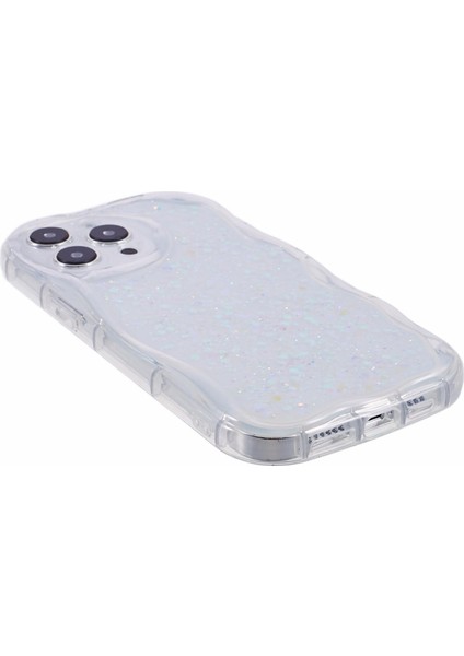 Apple iPhone14 Pro Max Case Epoxy Tpu Kapağı Için Jtw Serisi Parlak Pullu-White-White (Yurt Dışından)