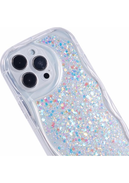 Apple iPhone14 Pro Max Case Epoxy Tpu Kapağı Için Jtw Serisi Parlak Pullu-White-White (Yurt Dışından)