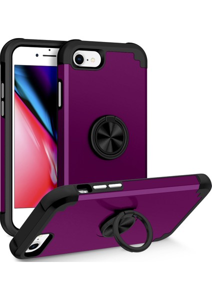 Apple iPhone7/8/ Kickstand Pc+Tpu Telefon Koruyucu Case-Dark Mor ile Arka Kapak Için (Yurt Dışından)