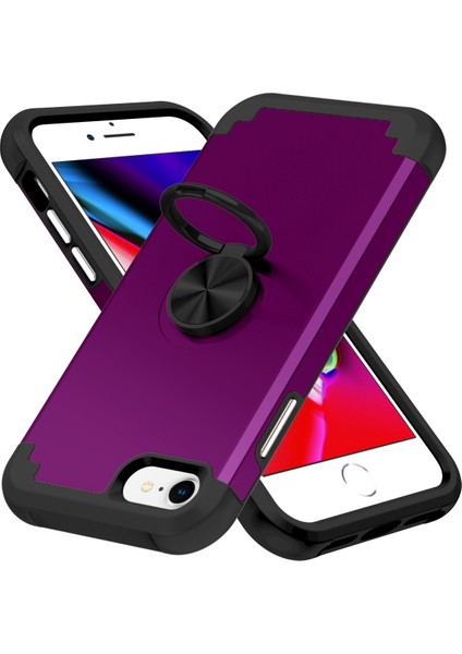 Apple iPhone7/8/ Kickstand Pc+Tpu Telefon Koruyucu Case-Dark Mor ile Arka Kapak Için (Yurt Dışından) modelleri