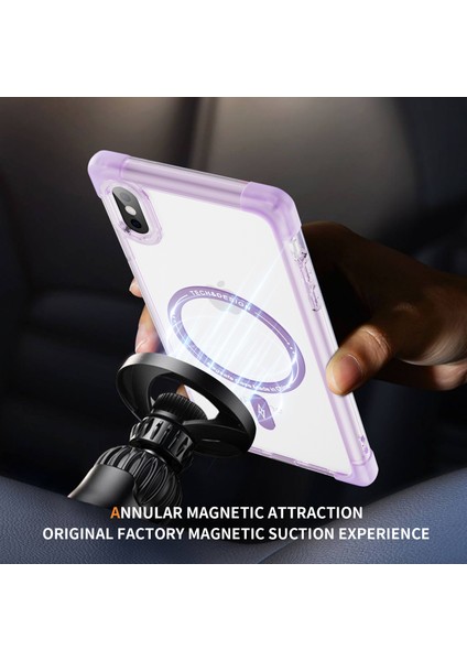 Apple iPhoneXs Max Takviyeli Köşeler Serisi Magsafe Slım-Fıt Tpu+Akrilik Kabuk-Şeffaf Mor (Yurt Dışından)