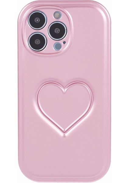Apple iPhone14 Pro Max Case Imd Tpu Kapak 3D Effect Love Heart-Pink (Yurt Dışından)