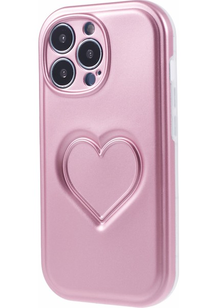 Apple iPhone14 Pro Max Case Imd Tpu Kapak 3D Effect Love Heart-Pink (Yurt Dışından)