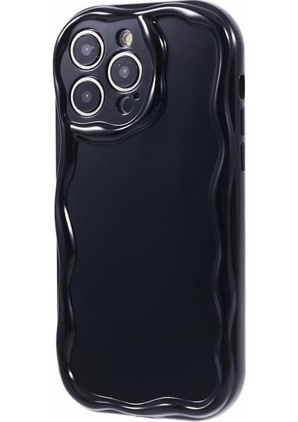 Apple iPhone13 Pro Wave Tasarım Yumuşak Tpu Kapak Bırak-Kötü Telefon Kılıfı Black (Yurt Dışından)
