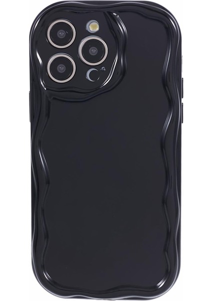 Apple iPhone13 Pro Wave Tasarım Yumuşak Tpu Kapak Bırak-Kötü Telefon Kılıfı Black (Yurt Dışından)
