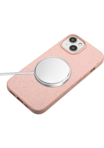 Apple iPhone14 Plus Case Için Çevre Dostu Biyolojik Dostu Buğday Samanı+Tpu Telefon Koruyucu Kapak Pembe (Yurt Dışından)