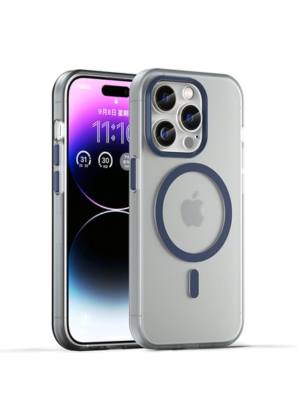 Apple iPhone14 Pro Havori Mat Telefon Kılıfı Için Tpu+Pc Anti-Çizelge Kapak-Dark Blue (Yurt Dışından)