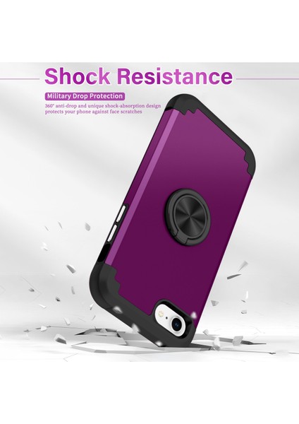 Apple iPhone7/8/ Kickstand Pc+Tpu Telefon Koruyucu Case-Dark Mor ile Arka Kapak Için (Yurt Dışından) fırsatları