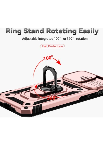 Apple iPhone14 Pro Case Pc+Tpu Ring Slayt Kamera Kalkanı Golü ile Kickstand Telefon Kapağı (Yurt Dışından) modelleri