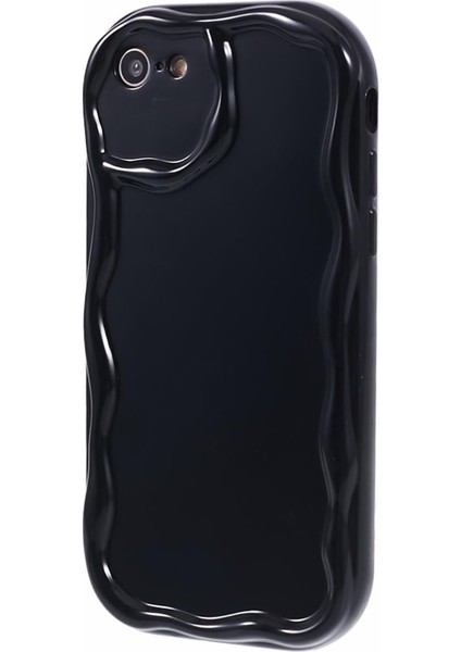 Apple iPhone7/8 Telefon Vaka Dalgası Şekli Çerçevesi Tpu Kapak-Black Için (Yurt Dışından)