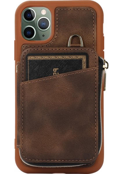Apple iPhone11 Pro Cep Telefonu Kılıfı Damla Kanıtı Pu Deri+Tpu Kickstand Cover-Brown (Yurt Dışından) indirimleri