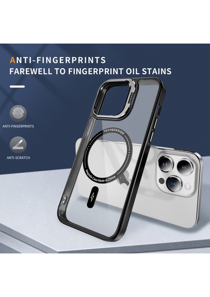 Apple iPhone14 Pro Magnetic Telefon Kılıfı Şeffaf Arka Kapak Kamera Kickstand-Black Için Ysm (Yurt Dışından) indirimleri
