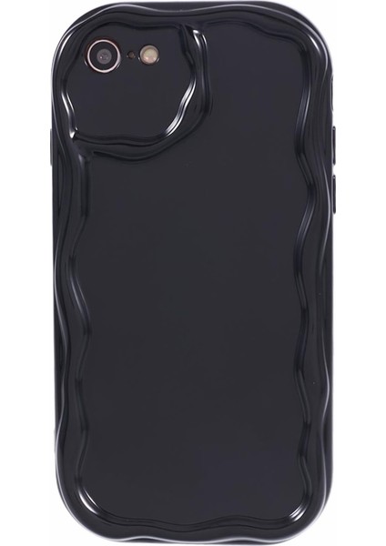Apple iPhone7/8 Telefon Vaka Dalgası Şekli Çerçevesi Tpu Kapak-Black Için (Yurt Dışından) modelleri