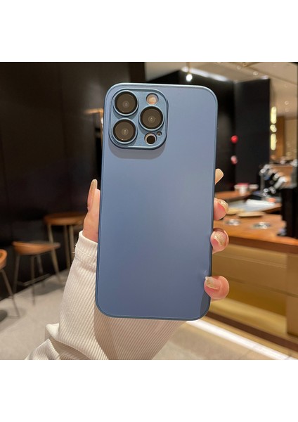 14 Pro Max Maksimum Kılıf Düz Renk Anti-Çizgi Mat Telefon Kapak Navy Mavi (Yurt Dışından)