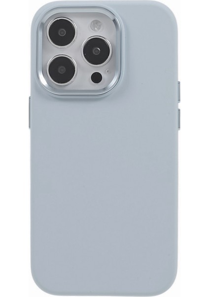 Apple iPhone12/12 Pro 6.1 Inç Alüminyum Alaşım Kamera Çerçevesi Sıvı Silikon+Pc Telefon Kasa Mavisi Gri (Yurt Dışından)