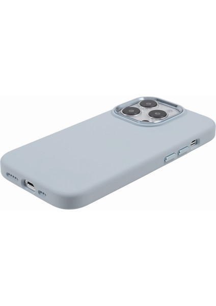 Apple iPhone12/12 Pro 6.1 Inç Alüminyum Alaşım Kamera Çerçevesi Sıvı Silikon+Pc Telefon Kasa Mavisi Gri (Yurt Dışından) modelleri