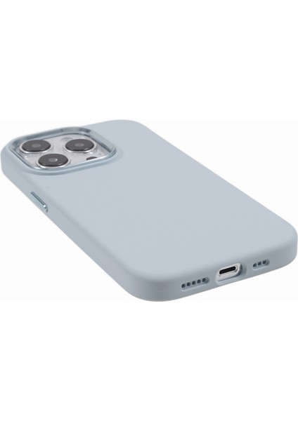 Apple iPhone12/12 Pro 6.1 Inç Alüminyum Alaşım Kamera Çerçevesi Sıvı Silikon+Pc Telefon Kasa Mavisi Gri (Yurt Dışından) fırsatları