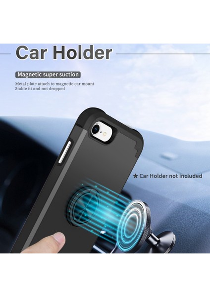 Apple iPhone7/8/ Kickstand Pc+Tpu Telefon Koruyucu Case-Black ile Arka Kapak Için (Yurt Dışından) indirimleri