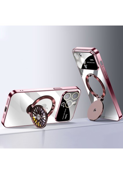 Apple iPhone12 Pro Kickstand Case Için Elektrokaplama Şok Geçirmez Pc Telefon Kapak-Kırmızı (Yurt Dışından)