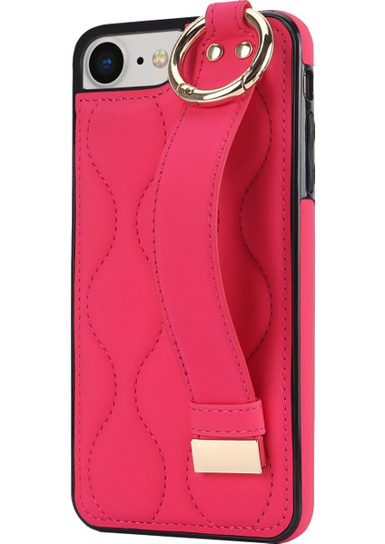 Apple iPhone7/8/se (2020)/SE (2022) Bileklik Dalga Deseni Pu+Tpu Kapak-Rose ile Cep Telefonu Kılıfı Için (Yurt Dışından)