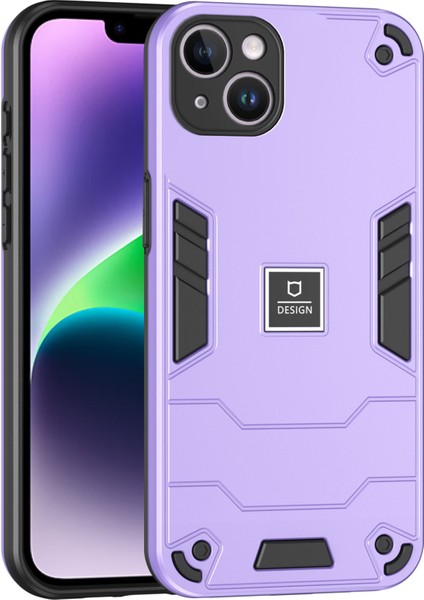 Apple iPhone14 Plus Telefon Kasası Koruyucu Sağlam Pc+Tpu Arka Kapak-Mor (Yurt Dışından)