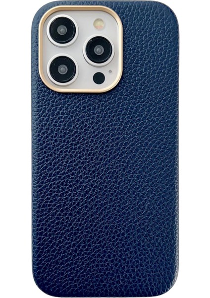 Apple iPhone14 Pro Max Magnetic Case Için Magsafe Deri Kaplamalı Tpu Akıllı Telefon Kapak Navy Blue (Yurt Dışından)