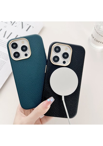 Apple iPhone14 Pro Max Magnetic Case Için Magsafe Deri Kaplamalı Tpu Akıllı Telefon Kapak Navy Blue (Yurt Dışından) fırsatları