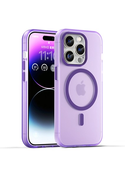 Apple iPhone14 Pro Ravaboment Mat Telefon Kılıfı Için Tpu+Pc Çizgiye Karşı Çizelge Karşıtı Kapak-Dark Mor (Yurt Dışından)