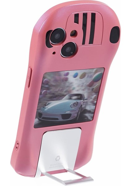 Apple iPhone13 Tpu Için Telefon Kasası Kickstand Spor Otomobil Şekli Anti-Drop Kapak Pembe (Yurt Dışından) fırsatları
