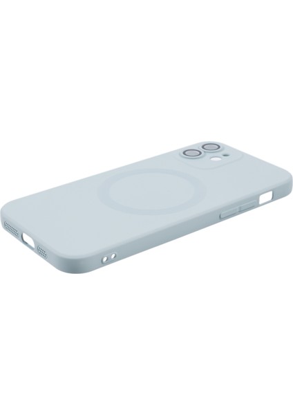 Magsafe Sıvı Silikon Koruyucu Kapak Bebek Mavisi ile Uyumlu Kamera Lens Koruyucusu ile Apple iPhone12 Manyetik Telefon Kasası Için (Yurt Dışından)