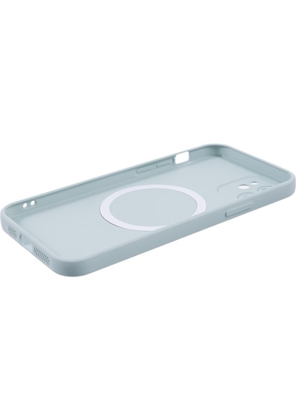 Magsafe Sıvı Silikon Koruyucu Kapak Bebek Mavisi ile Uyumlu Kamera Lens Koruyucusu ile Apple iPhone12 Manyetik Telefon Kasası Için (Yurt Dışından)