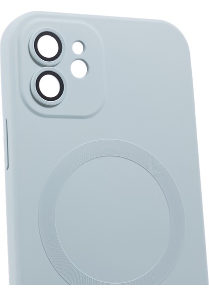 Magsafe Sıvı Silikon Koruyucu Kapak Bebek Mavisi ile Uyumlu Kamera Lens Koruyucusu ile Apple iPhone12 Manyetik Telefon Kasası Için (Yurt Dışından)