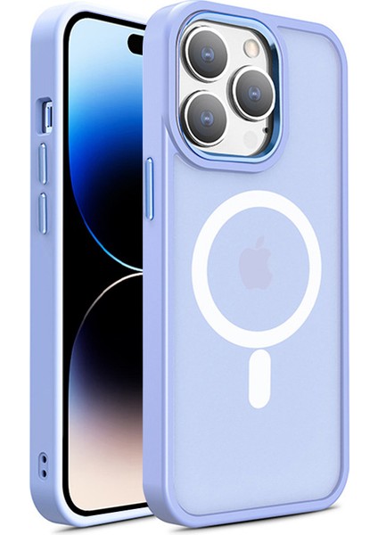 Apple iPhone15 Pro Max Telefon Kılıfı Için Cilt Touch Tpu+Pc Kapağı Magsafe-Lavanta Mor ile Uyumlu (Yurt Dışından)