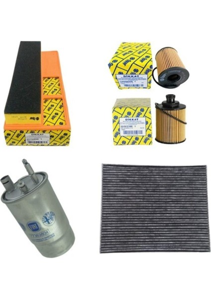 Fiat Grande Punto 1.3 Jtd Multijet 16V Filtre Bakım Set 2005-2010 Krbn 4LÜ-OTODEPOSUSET6060G Uyumlu