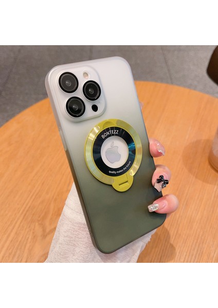 Apple iPhone 13 Pro Kickstand Gradient Renk Telefon Kılıfı Sabit Pc Kapağı Magsafe-Green ile Uyumlu (Yurt Dışından)