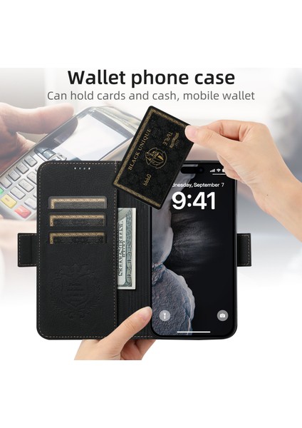 Apple iPhone 12 Pro 6.1 Inç/12 6.1 Inç Kasa Için Magsafe Litchi Doku Deri Telefon Kabuğu Black ile Uyumlu (Yurt Dışından)