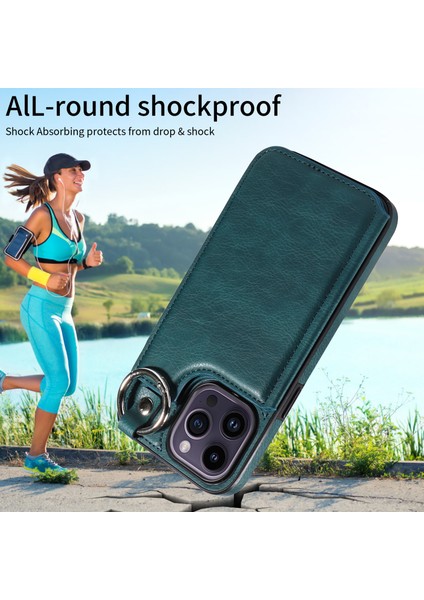 Apple iPhone 14 Pro 14 Pro Vasal Damalı Pu Deri+Tpu Telefon Kapağı Kickstand Shell-Blue Green (Yurt Dışından) indirimleri