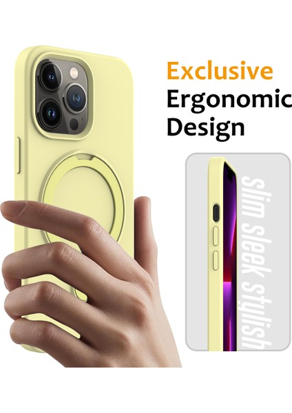İPhone 14 Pro Max Kickstand Case PC+Silikon Kapağı Magsafe-Sarı ile Uyumlu (Yurt Dışından) fiyatları