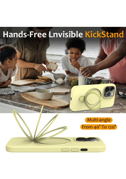 İPhone 14 Pro Max Kickstand Case PC+Silikon Kapağı Magsafe-Sarı ile Uyumlu (Yurt Dışından) indirimleri