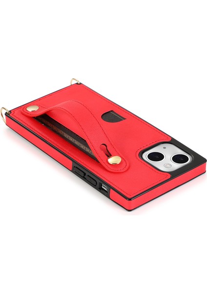 Apple iPhone 14 Plus Için Vaka Şok Geçirmez Pu Deri Kaplamalı Tpu Kayış Kickstand Koruyucu Arka Kapak Kırmızısı (Yurt Dışından) fırsatları