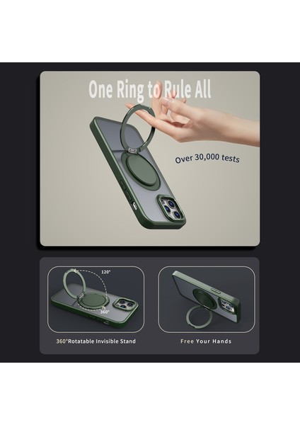 Apple iPhone 11 Pro Phone Case Ring Kickstand Cover Için Magsafe-Green ile Uyumlu (Yurt Dışından)