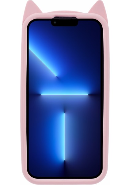 Apple iPhone 13 Pro Telefon Kılıfı 3D Bıyık Cat Slim Fit Silikon Telefon Kapak Pembe (Yurt Dışından) fiyatları