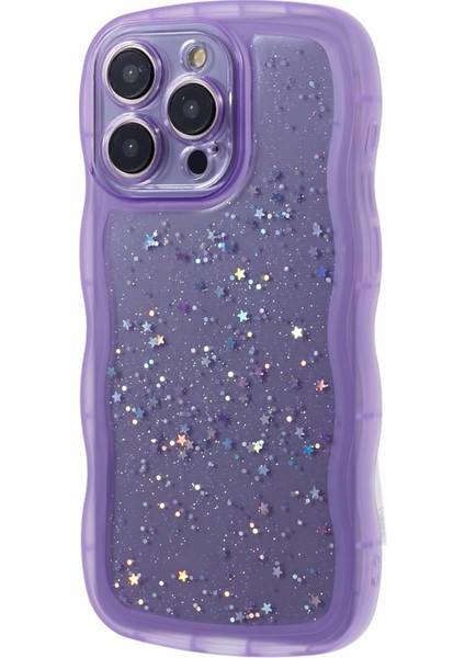 Apple iPhone 13 Pro Case Glitter Stars Için Jtw Serisi Tpu Wavy Edge-Sergi ile Telefon Kapağı (Yurt Dışından)